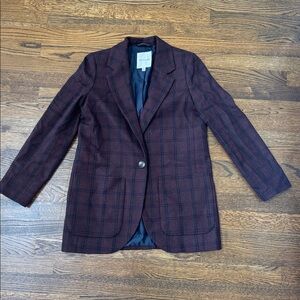 Madewell Burgundy Plaid Blazer